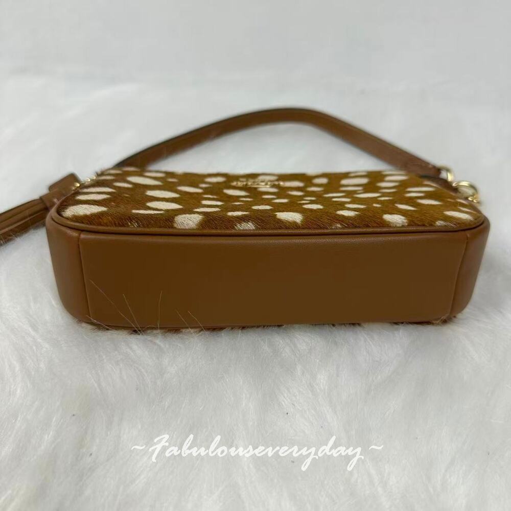 Coach Nolita 19 With Deer Print Shoulder Bag Wristlet Gold/Brown Multi CDW35 NWT - Picture 7 of 8